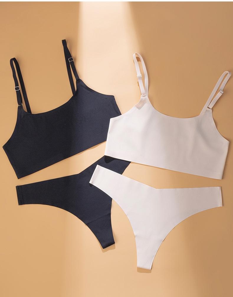 Women's Wireless Camisole Lingerie Set - Breathable Push-Up Bra with Seamless Design, Reduces Bust Appearance