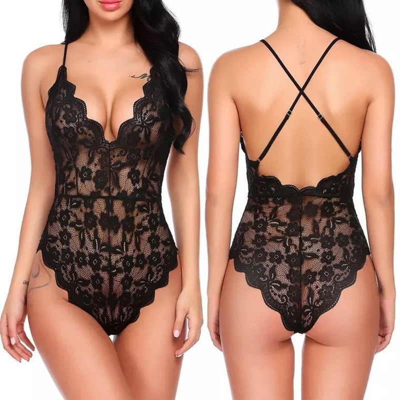 Backless Lingerie Nightdress - Sexy Lace Camisole Sleepwear with Strappy Design, Sultry Nightgown