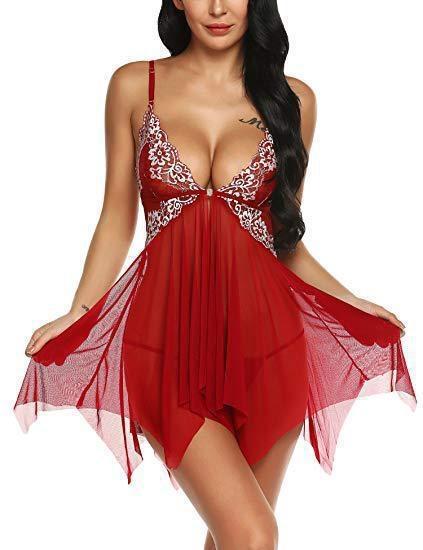 Bestselling Lingerie: Sexy Lace Mesh Babydoll - Seductive Camisole Nightdress
